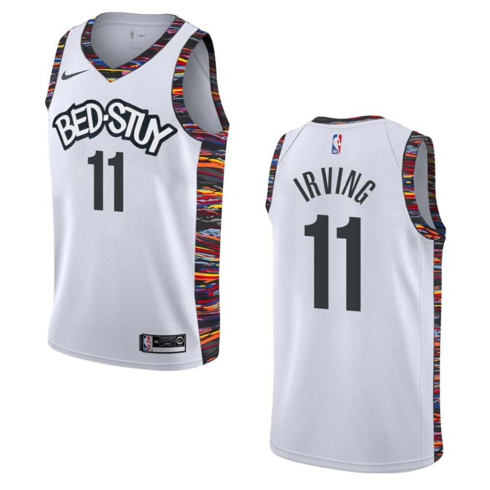 Men's 2019-20 Brooklyn Nets #11 Kyrie Irving City Swingman Jersey-White